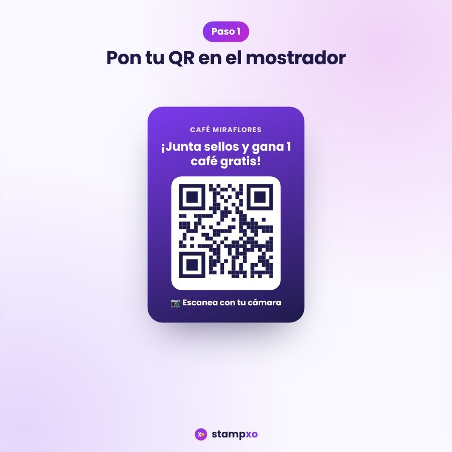 Pon tu QR en el mostrador